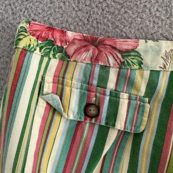 Tasha Polizzi Pants Womens Large Green Striped Wide Leg Beach Coastal Tropical - Picture 11 of 16